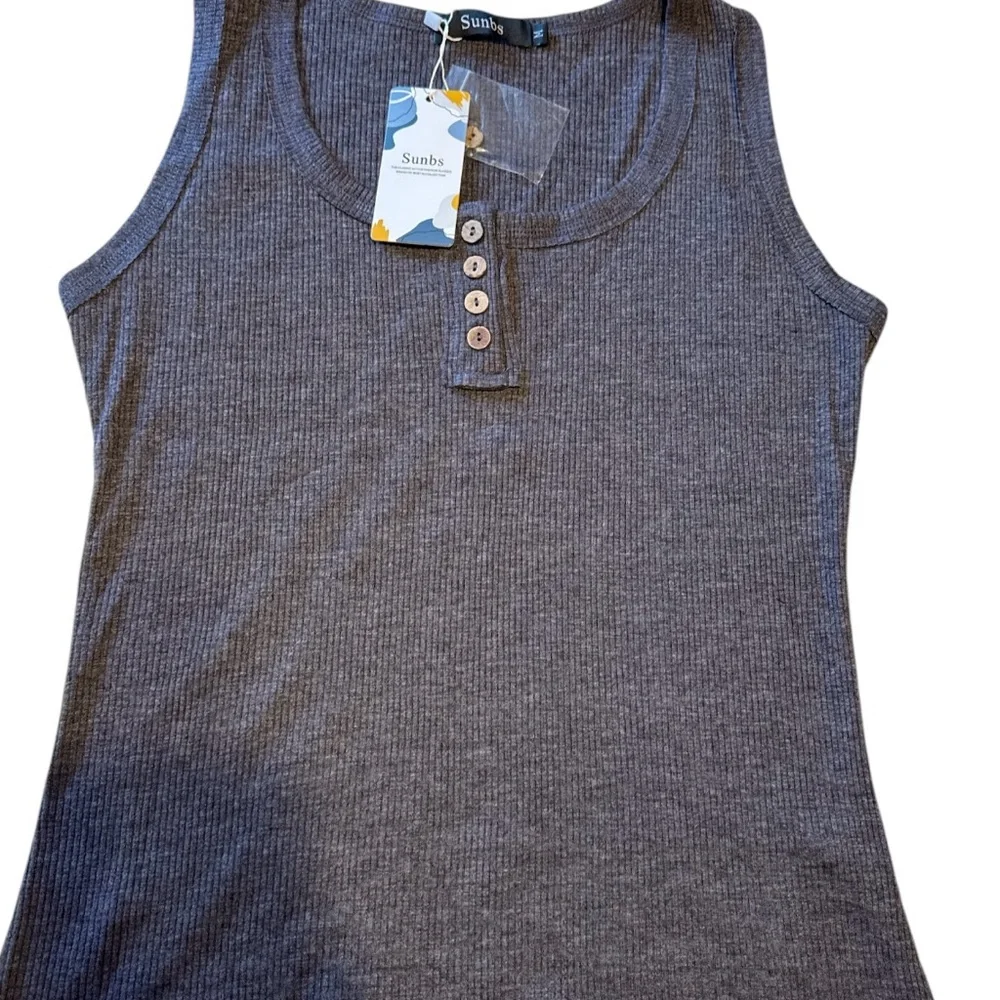 NWT SUNBS Women Tank Tops Ribbed Summer Sexy Sleeveless. - Picture 5 of 7
